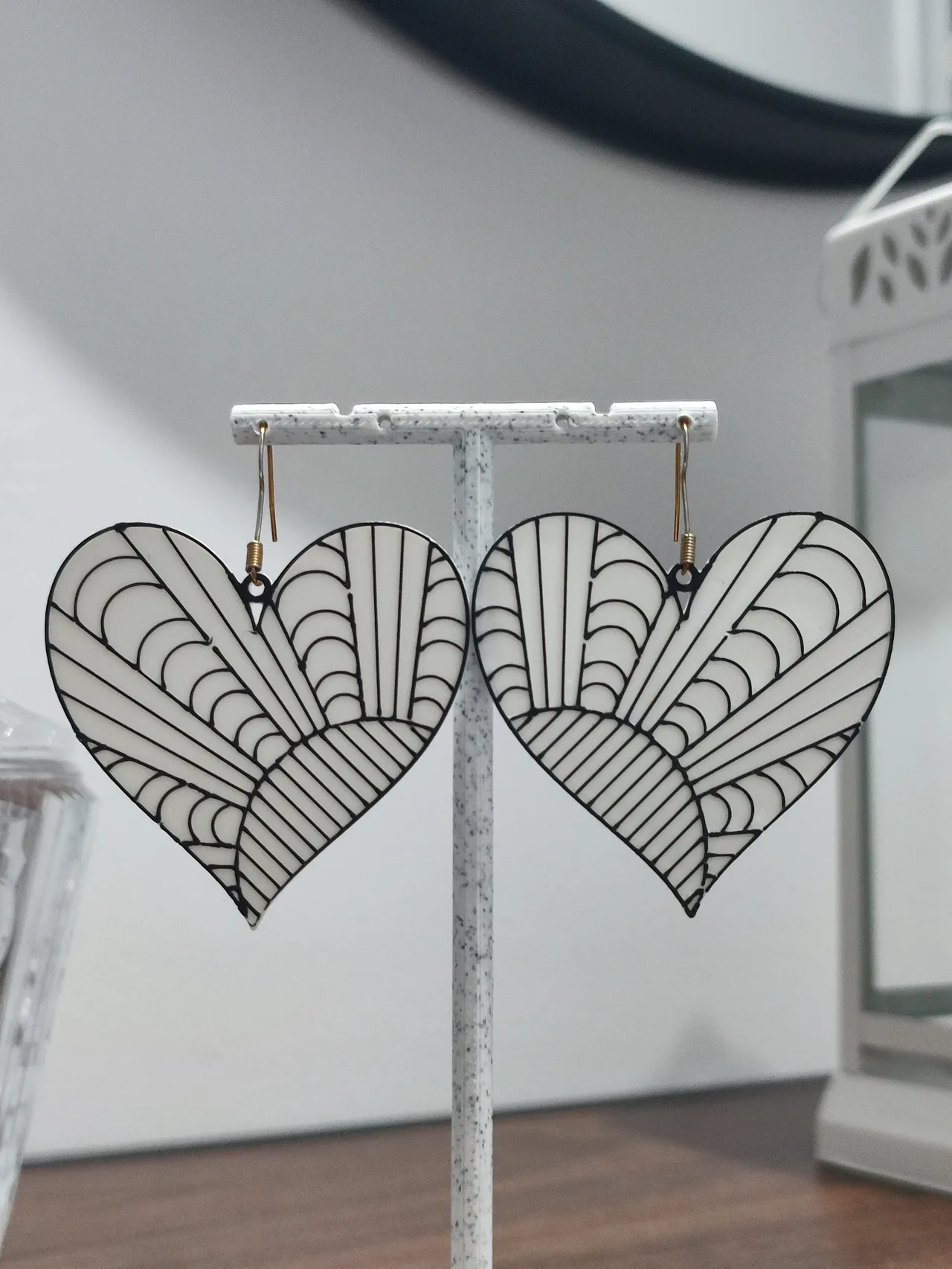 Aretes Corazón Art Déco view 3