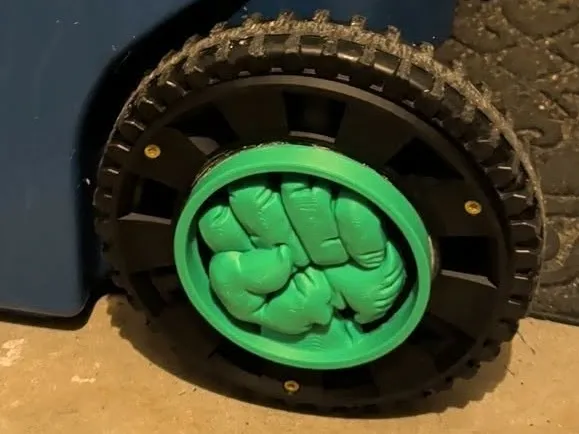 Hulk Fist Hubcap for Trash Bin