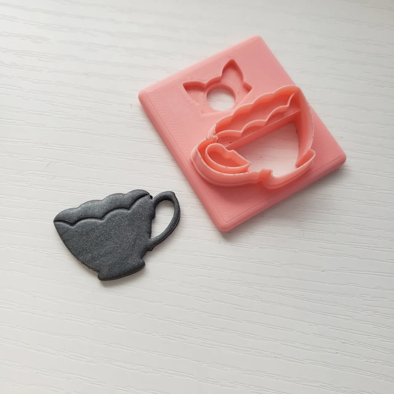 Fancy Teacup Polymer Clay Earring Cutter view 2