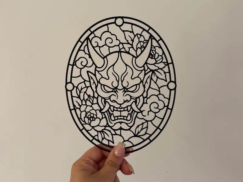 Décoration murale effet Vitrail - Masque ONI