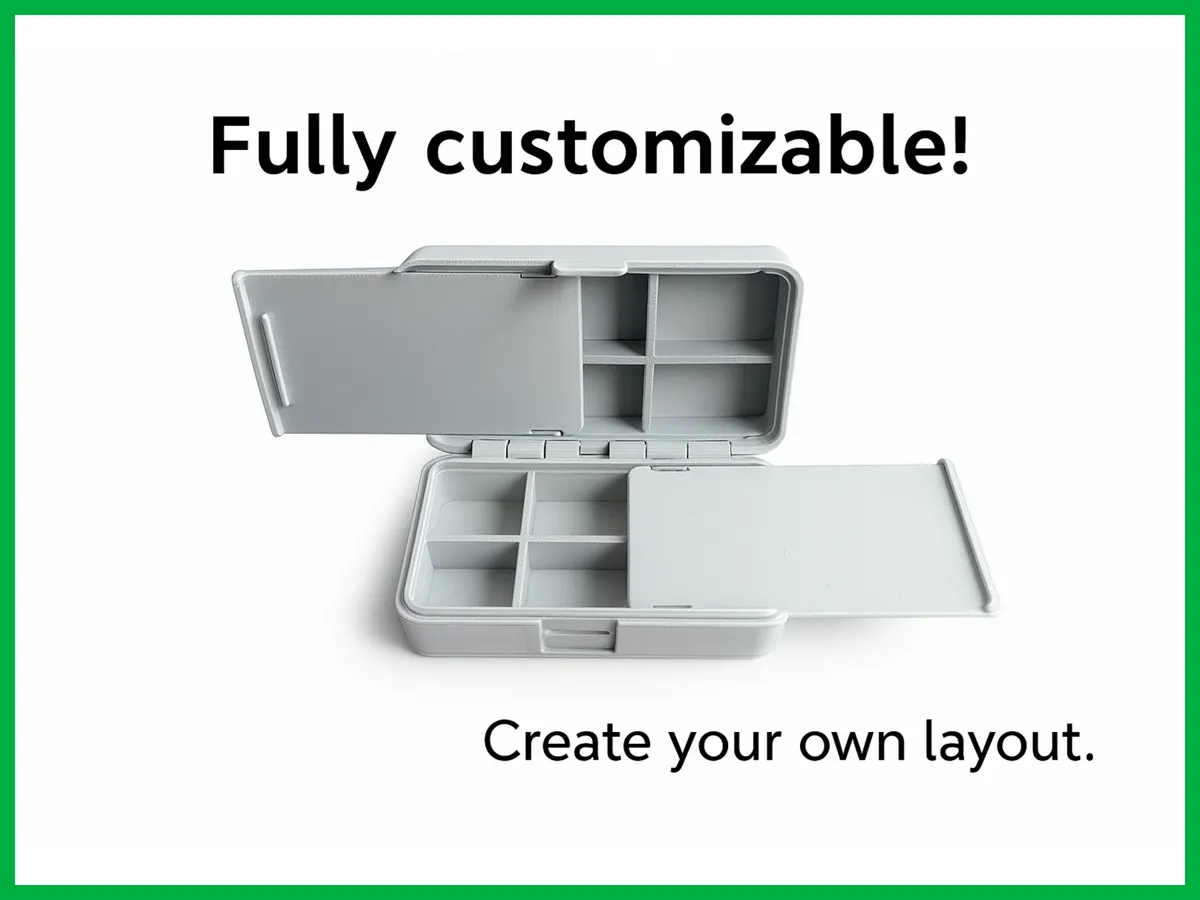 Parametric storage box with customizable dividers - Free 3D Print Model ...