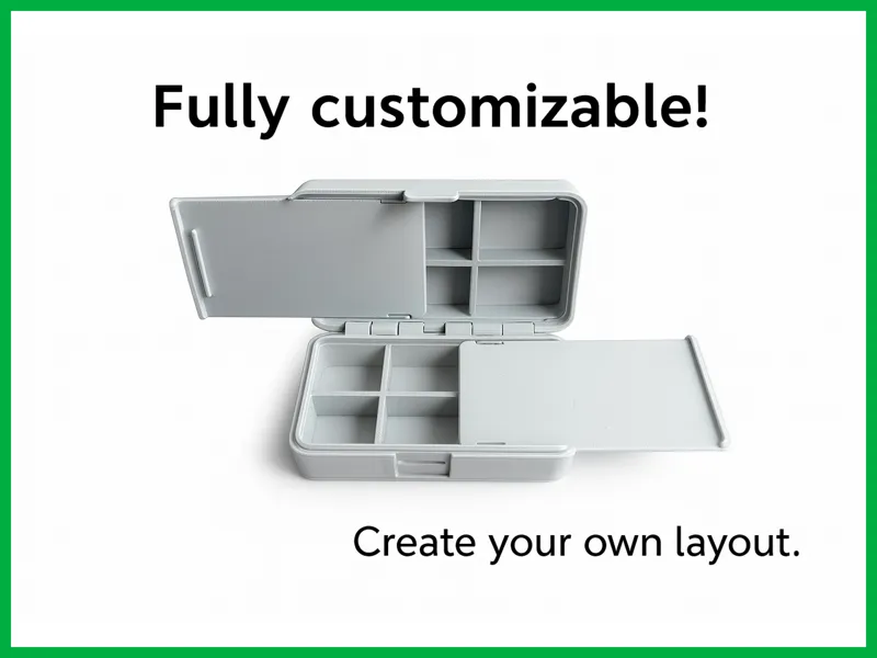 Parametric storage box with customizable dividers