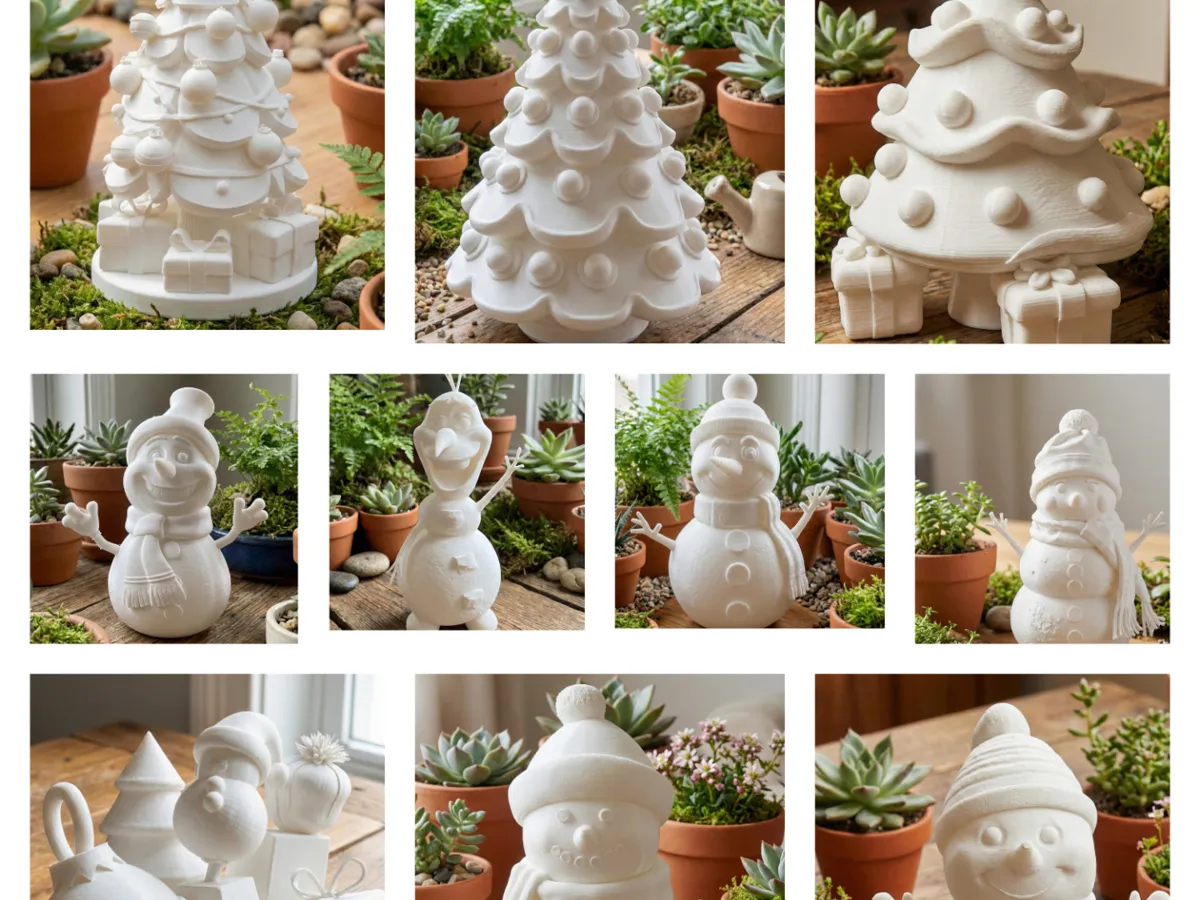 Christmas Snowman and Trees Bundle 3D Print 116 - Free 3D Print Model ...