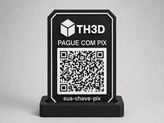 Plaquinha Pix "BRASIL" Personalizável Logo+QRCode