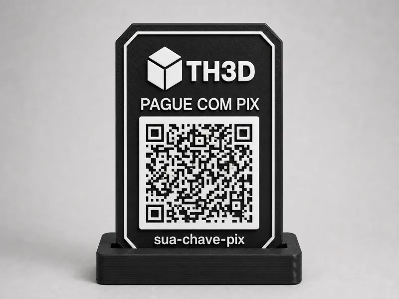 Plaquinha Pix "BRASIL" Personalizável Logo+QRCode