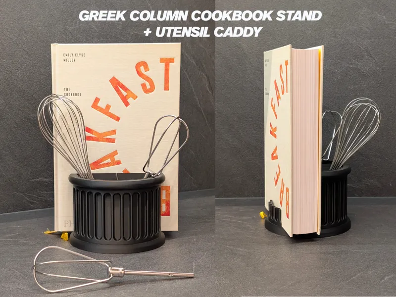 Greek Column Cookbook/iPad Stand + Utensil Caddy