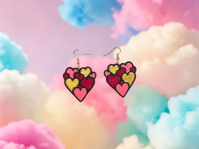 Colorful hearts earrings