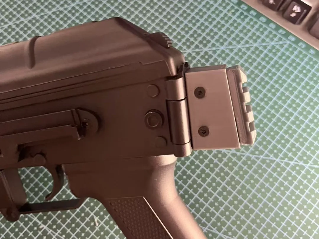 AK-74响尾蛇玩具枪折叠后托转接带导轨（无损安装）
