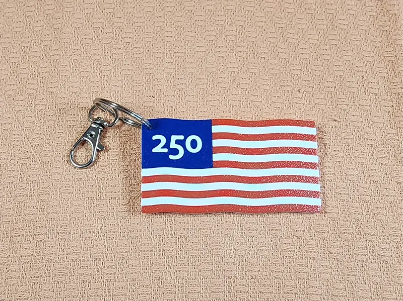 America 250 Flag Keychain Free Commercial Use