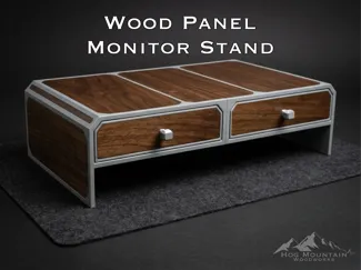 Monitor Stand Wide with Wood Panels (or printed)