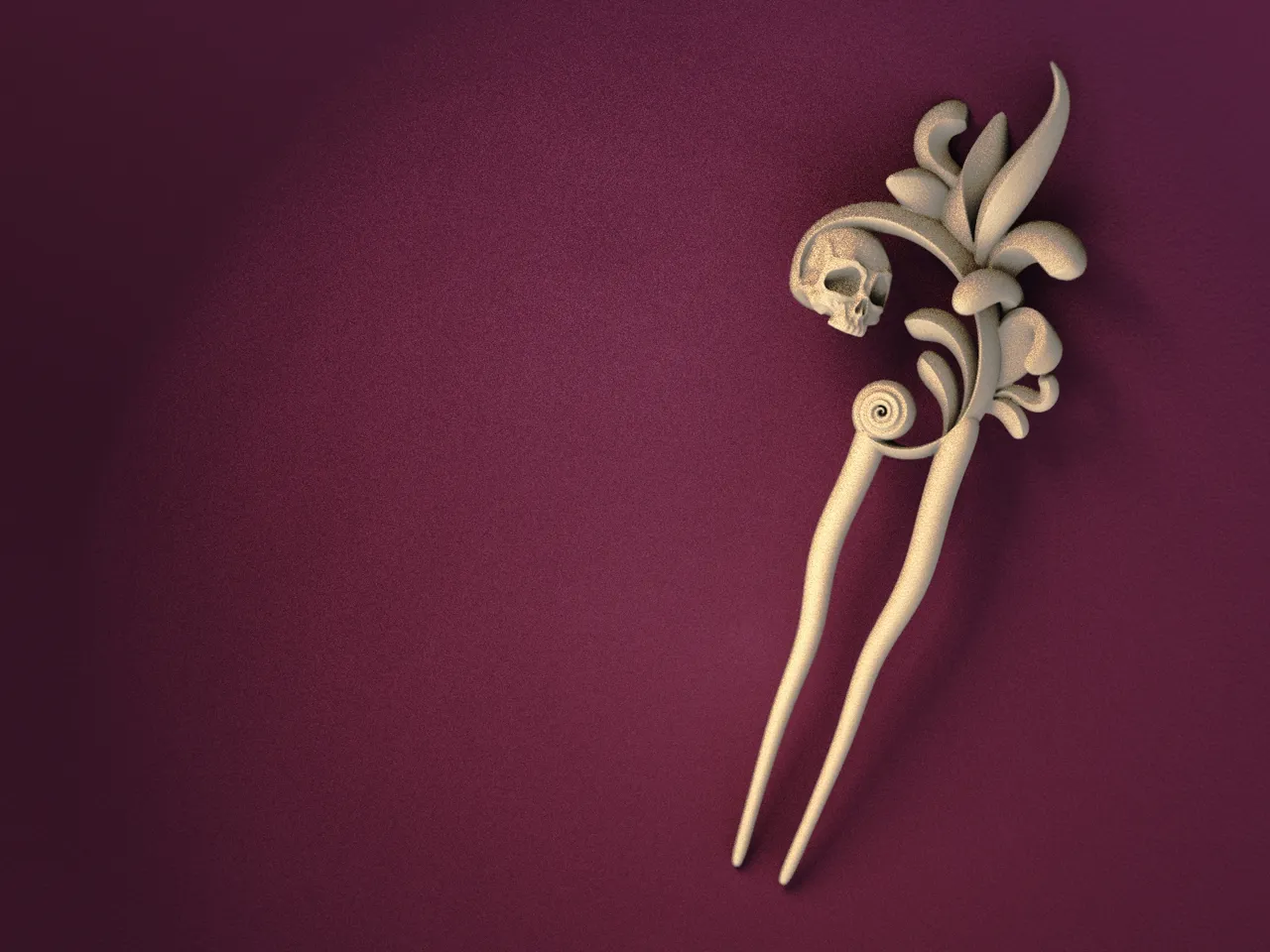 Victorian Foliage - Twist Hairpin view 3