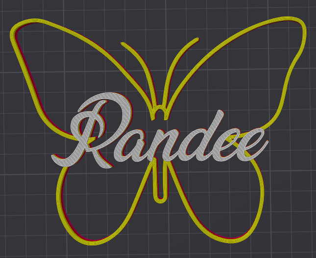 Miniatura 103 do modelo 3D Butterfly Name Personalized