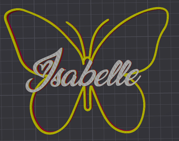 Miniatura 3 do modelo 3D Butterfly Name Personalized