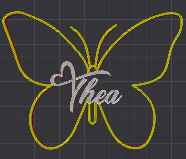 Miniatura 6 do modelo 3D Butterfly Name Personalized
