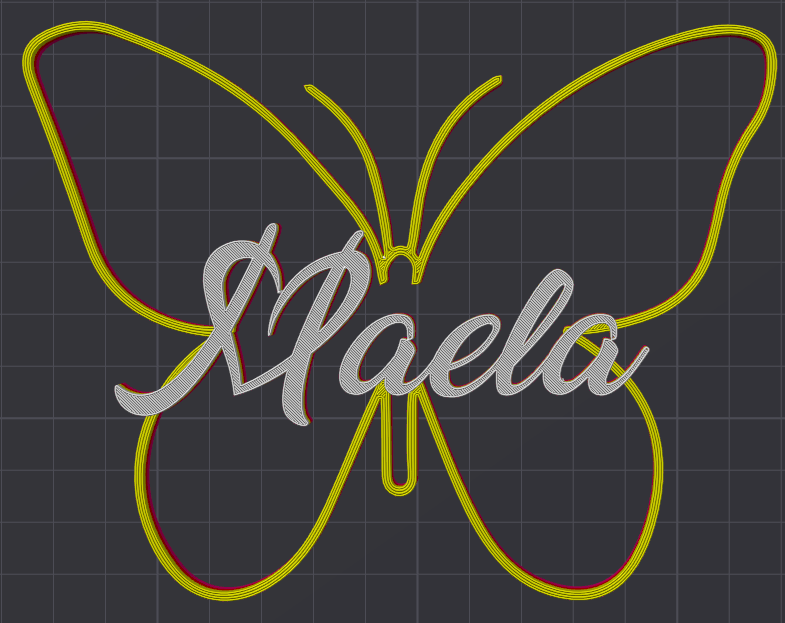 Miniatura 34 do modelo 3D Butterfly Name Personalized