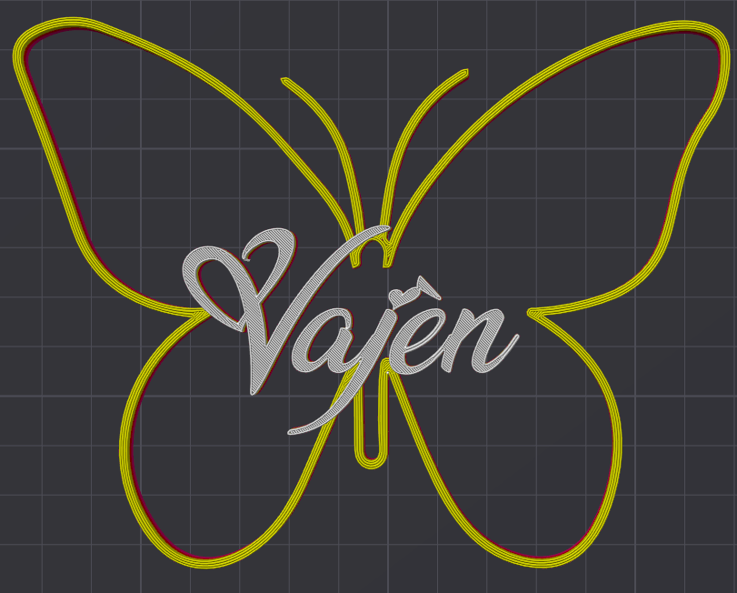 Miniatura 35 do modelo 3D Butterfly Name Personalized