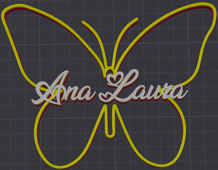 Miniatura 36 do modelo 3D Butterfly Name Personalized