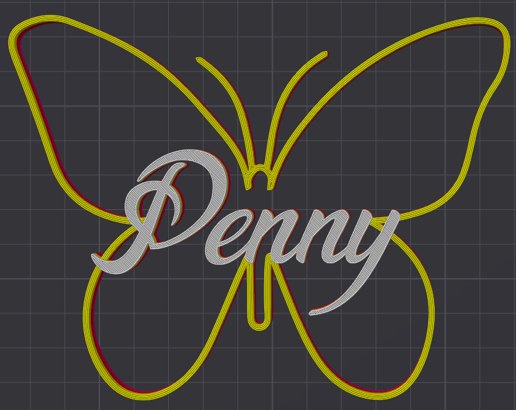Miniatura 37 do modelo 3D Butterfly Name Personalized