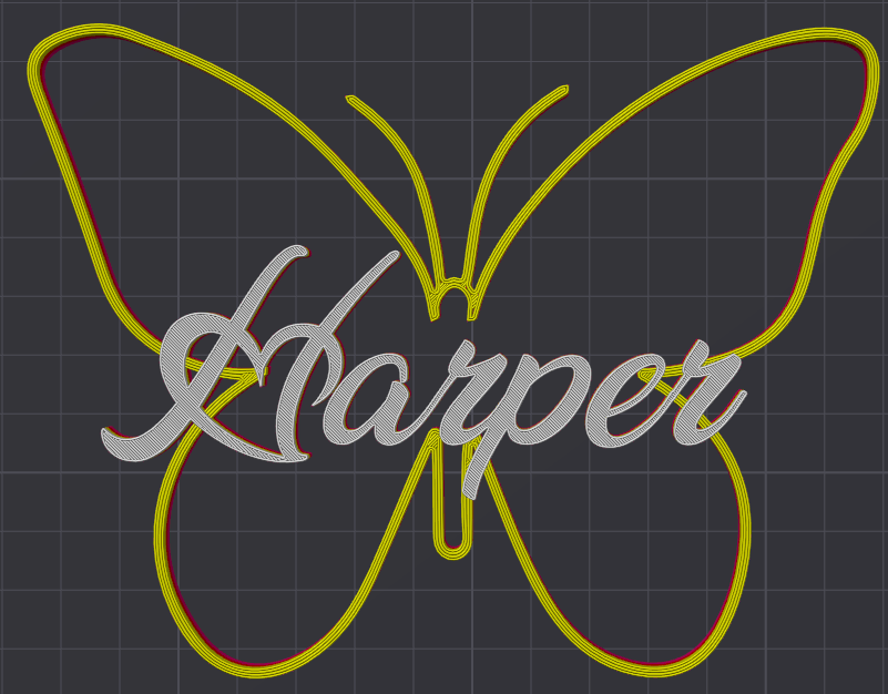 Miniatura 38 do modelo 3D Butterfly Name Personalized
