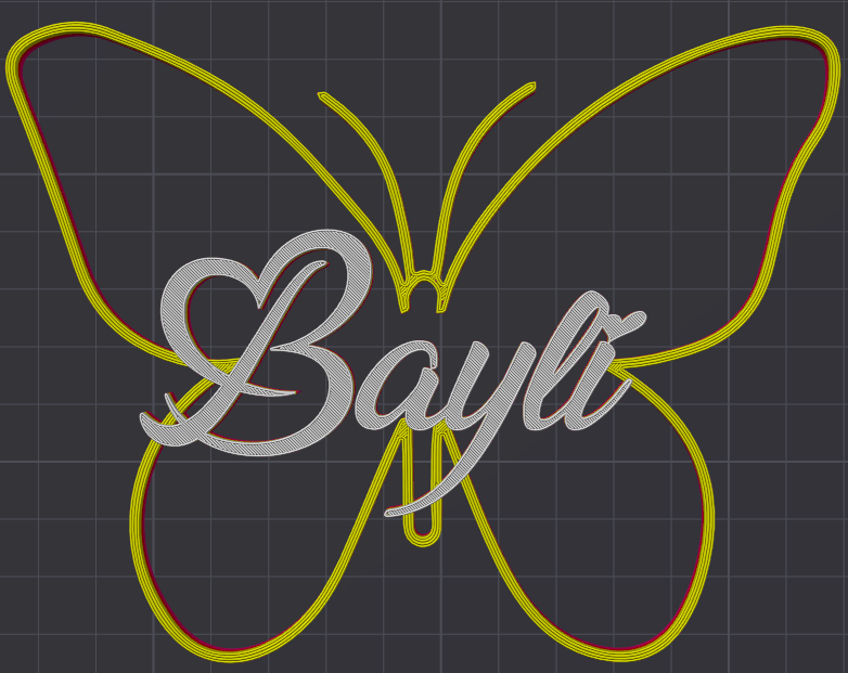 Miniatura 40 do modelo 3D Butterfly Name Personalized