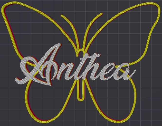 Miniatura 53 do modelo 3D Butterfly Name Personalized