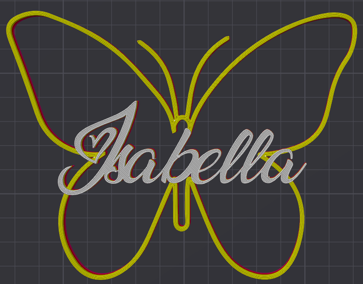 Miniatura 55 do modelo 3D Butterfly Name Personalized
