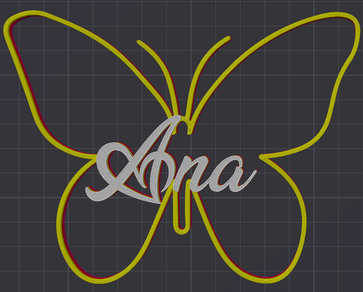 Miniatura 56 do modelo 3D Butterfly Name Personalized