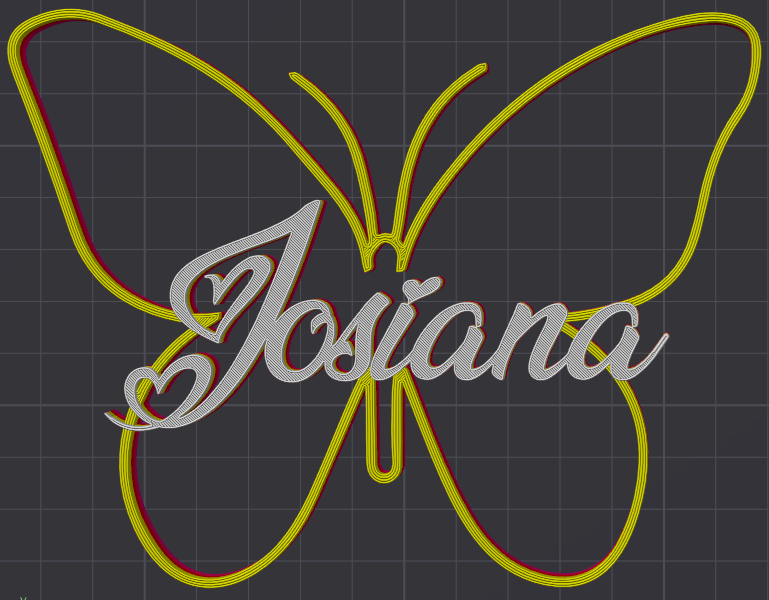 Miniatura 57 do modelo 3D Butterfly Name Personalized