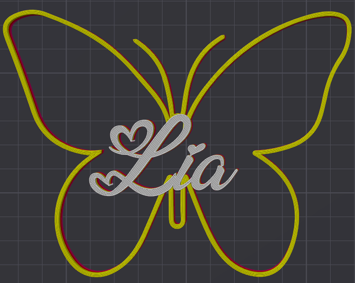 Miniatura 2 do modelo 3D Butterfly Name Personalized