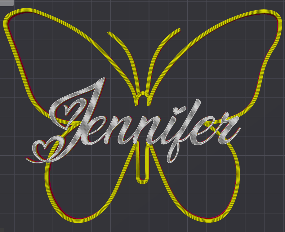 Miniatura 64 do modelo 3D Butterfly Name Personalized