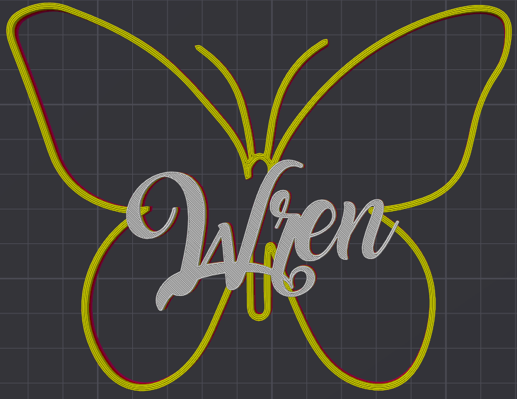Miniatura 66 do modelo 3D Butterfly Name Personalized