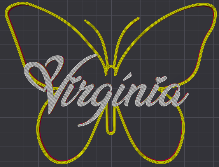 Miniatura 69 do modelo 3D Butterfly Name Personalized