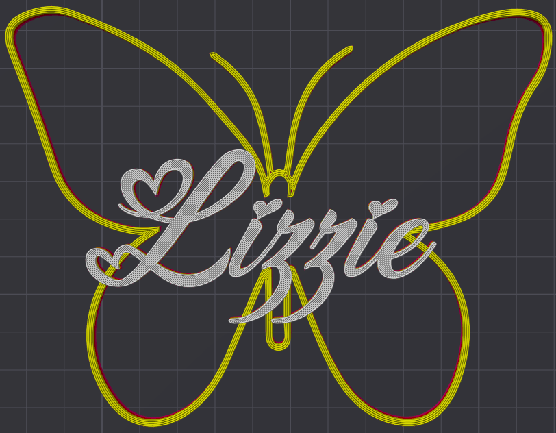 Miniatura 70 do modelo 3D Butterfly Name Personalized