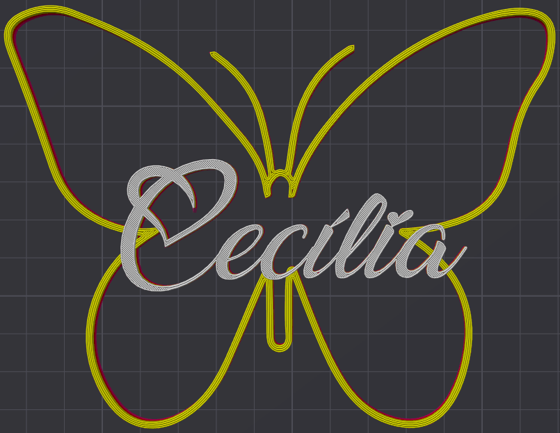 Miniatura 72 do modelo 3D Butterfly Name Personalized