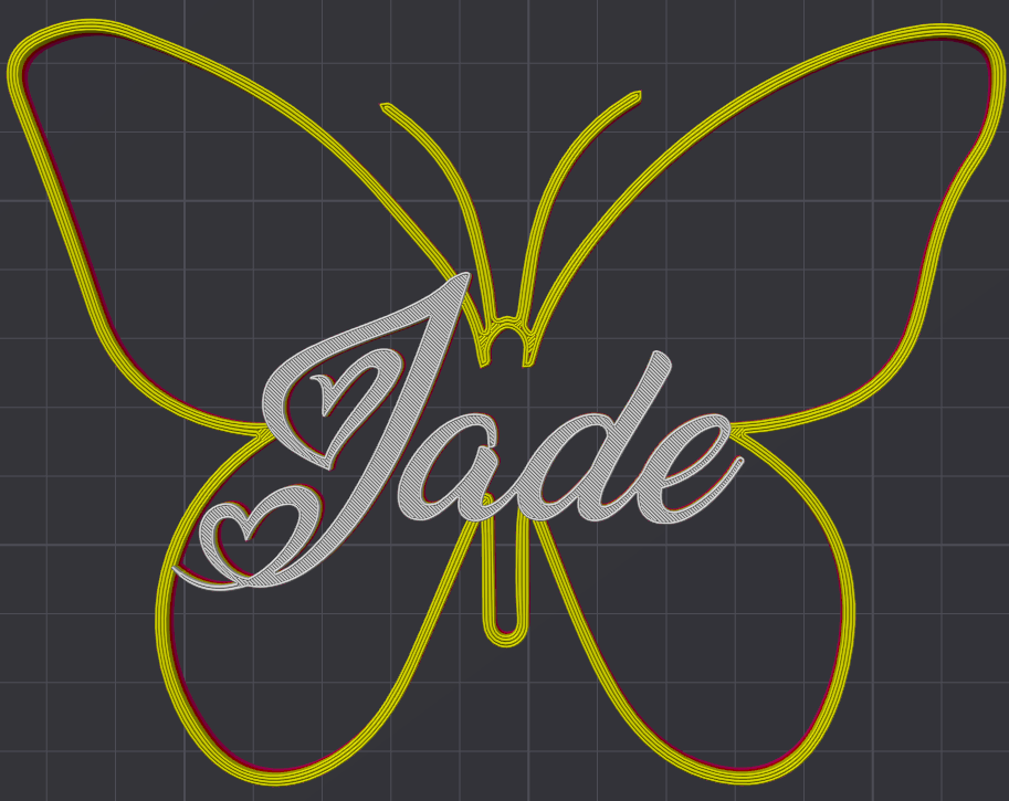 Miniatura 73 do modelo 3D Butterfly Name Personalized
