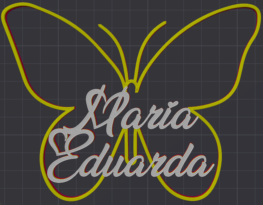 Miniatura 74 do modelo 3D Butterfly Name Personalized