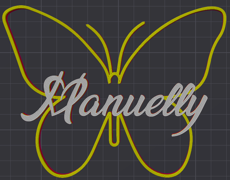 Miniatura 77 do modelo 3D Butterfly Name Personalized