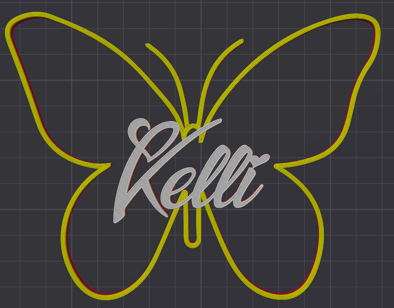 Miniatura 79 do modelo 3D Butterfly Name Personalized