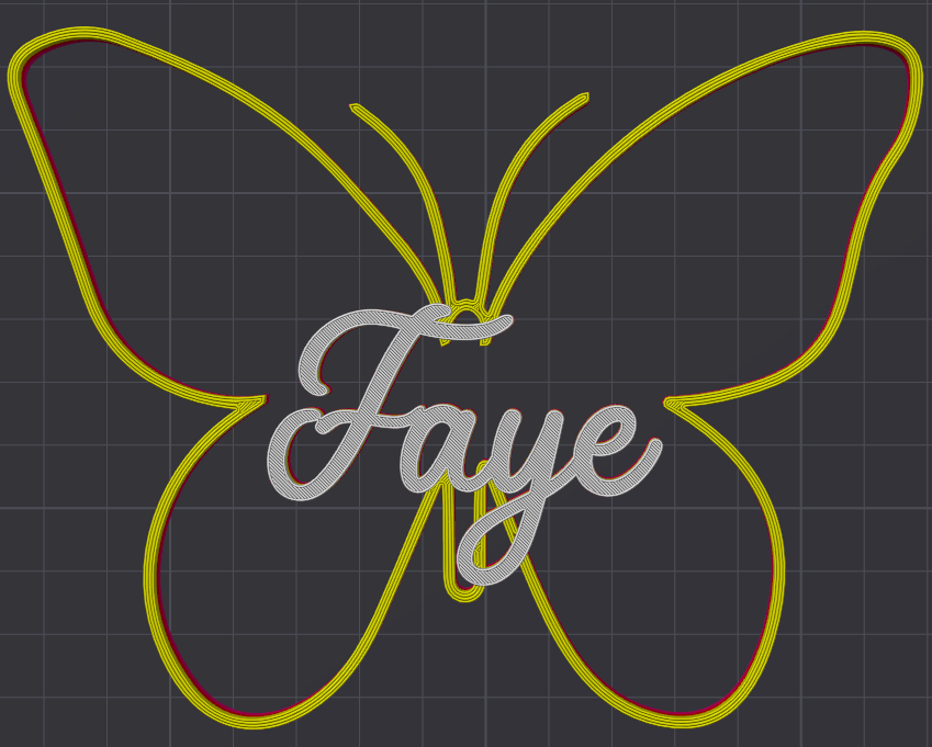 Miniatura 80 do modelo 3D Butterfly Name Personalized