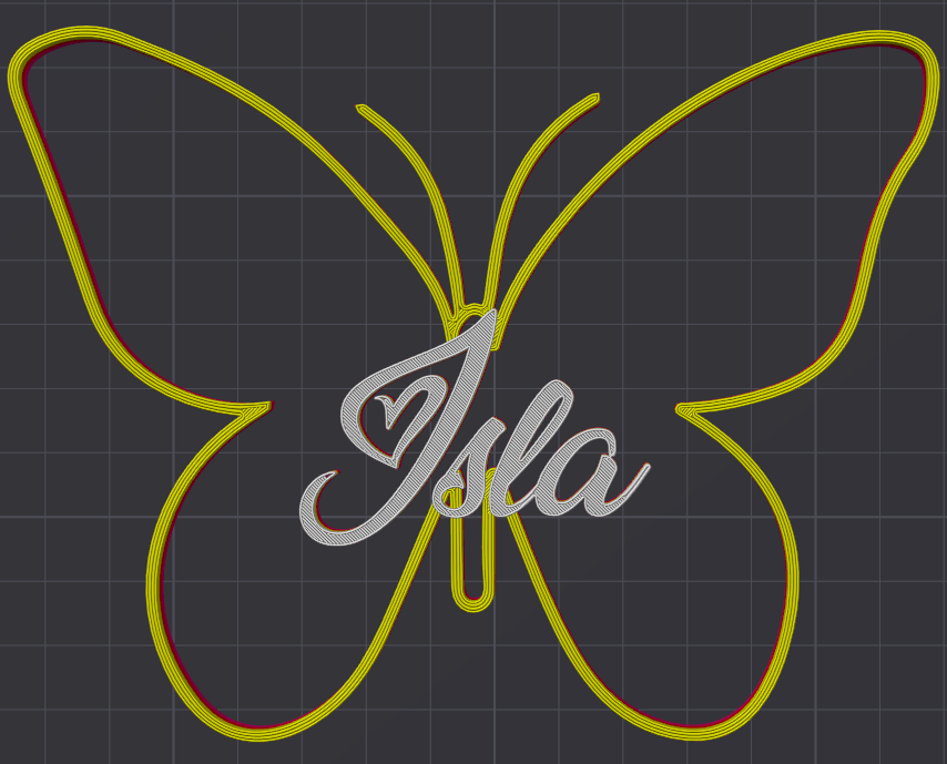 Miniatura 89 do modelo 3D Butterfly Name Personalized