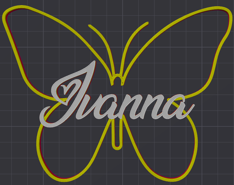 Miniatura 91 do modelo 3D Butterfly Name Personalized