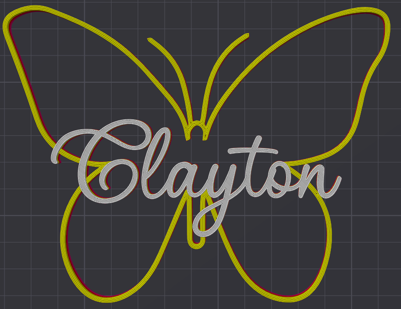 Miniatura 94 do modelo 3D Butterfly Name Personalized