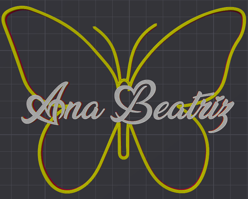 Miniatura 95 do modelo 3D Butterfly Name Personalized