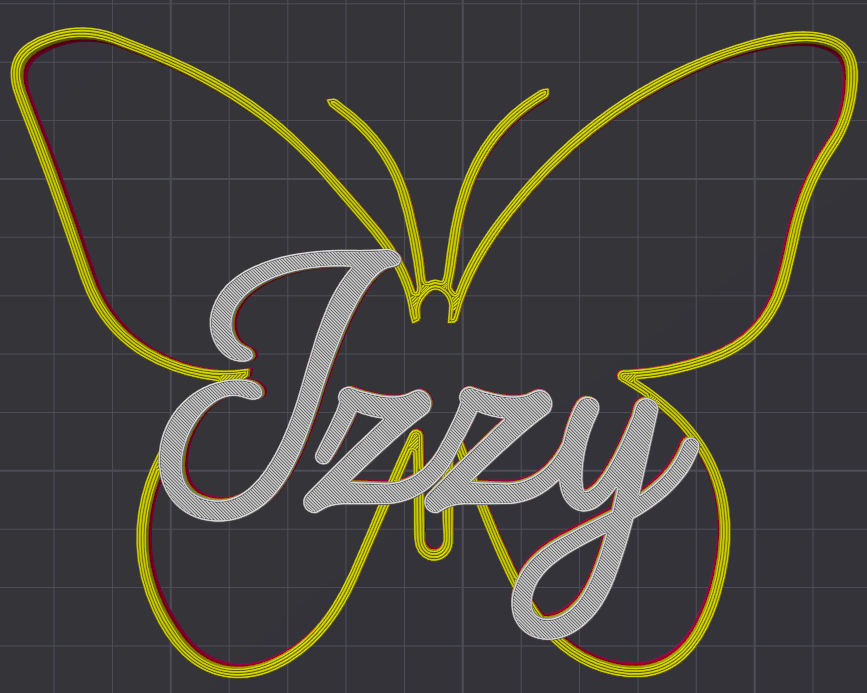 Miniatura 101 do modelo 3D Butterfly Name Personalized