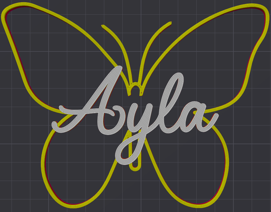 Miniatura 76 do modelo 3D Butterfly Name Personalized