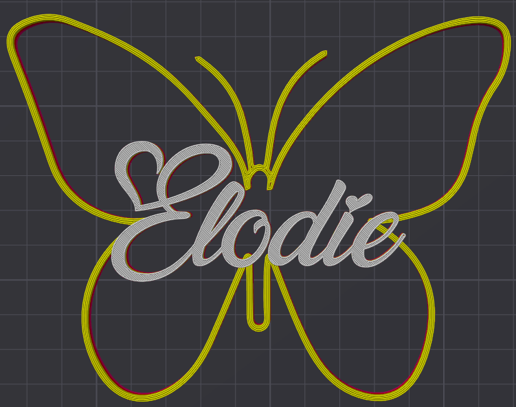 Miniatura 105 do modelo 3D Butterfly Name Personalized