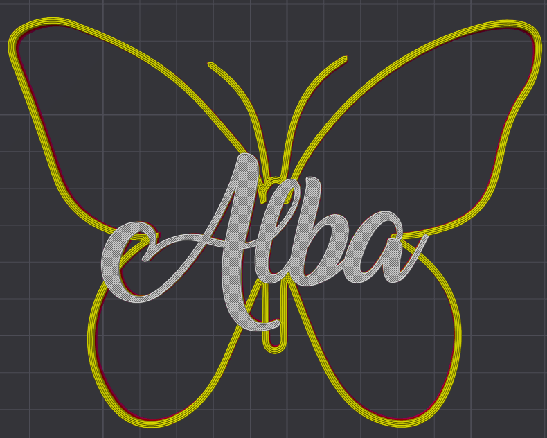 Miniatura 106 do modelo 3D Butterfly Name Personalized