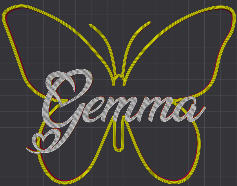 Miniatura 107 do modelo 3D Butterfly Name Personalized