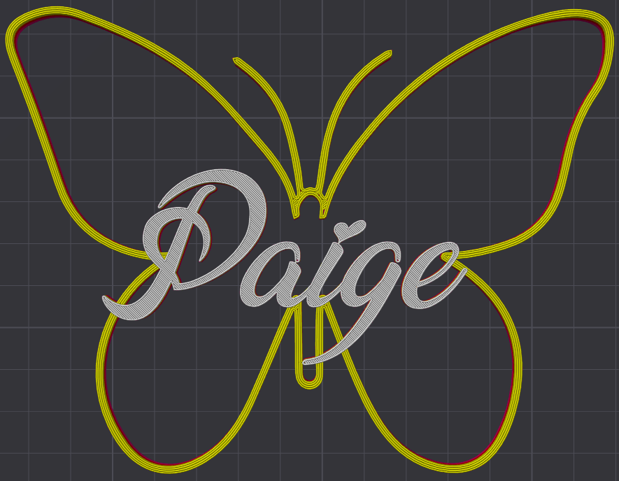 Miniatura 108 do modelo 3D Butterfly Name Personalized