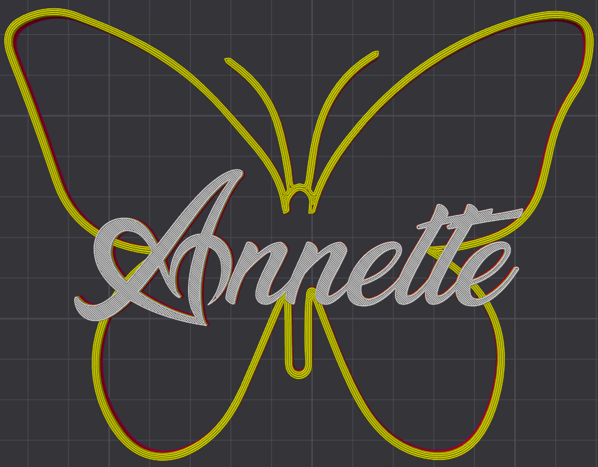 Miniatura 113 do modelo 3D Butterfly Name Personalized